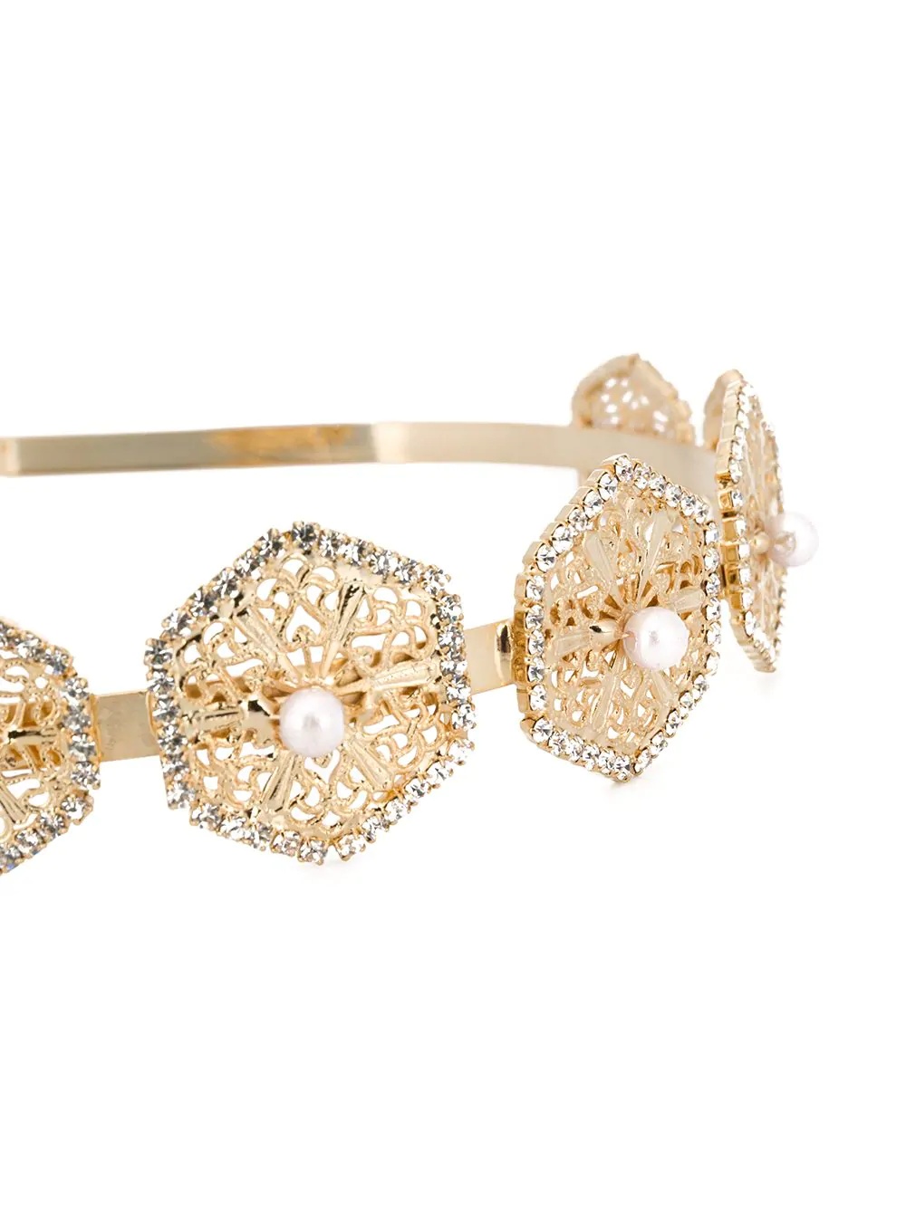 crystal-embellished pearl-appliqué headband - 3