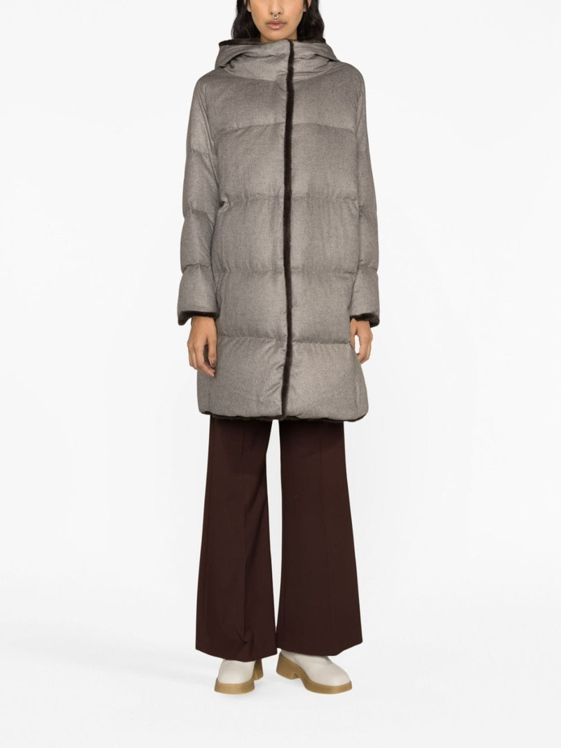 Herno faux fur-lined quilted coat outlook