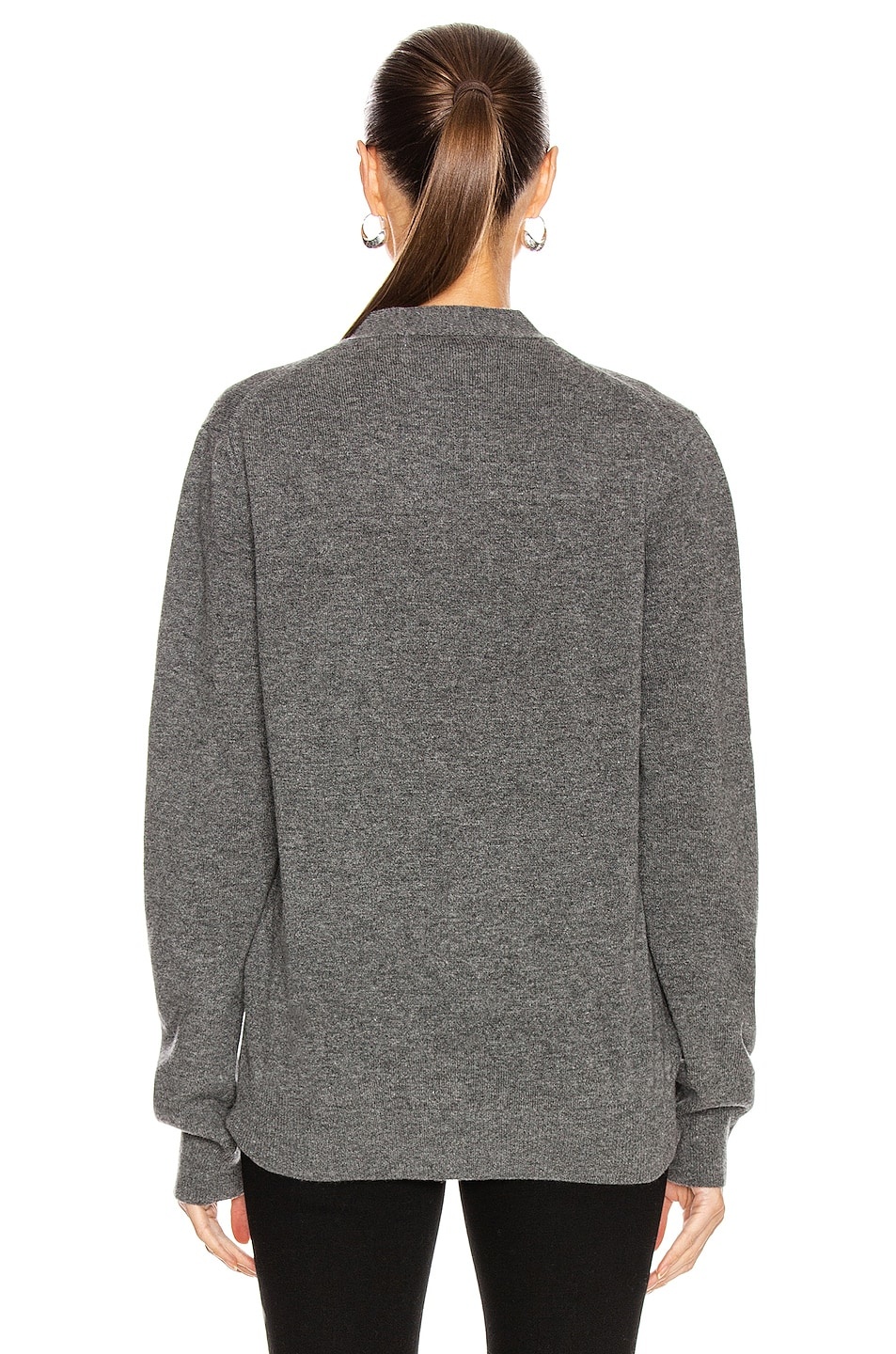 Lambswool Cardigan with Red Emblem - 4