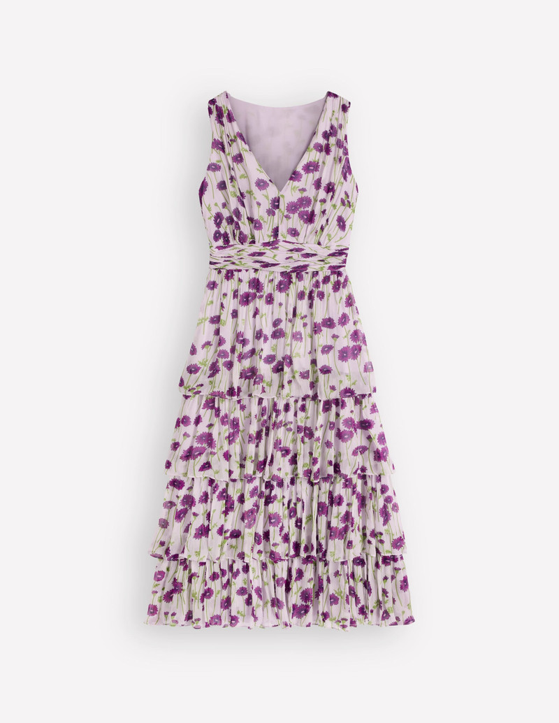 Tiered Sleeveless Dress-Purple Dandelion 1