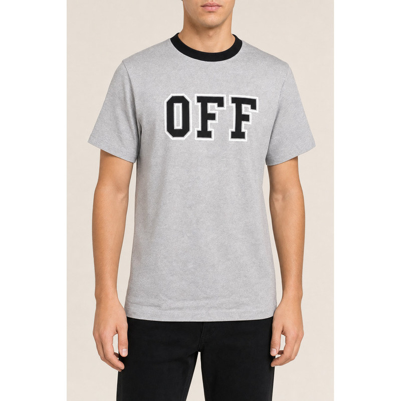 Off-White Men's Heather Grey Cotton Shirt - 1