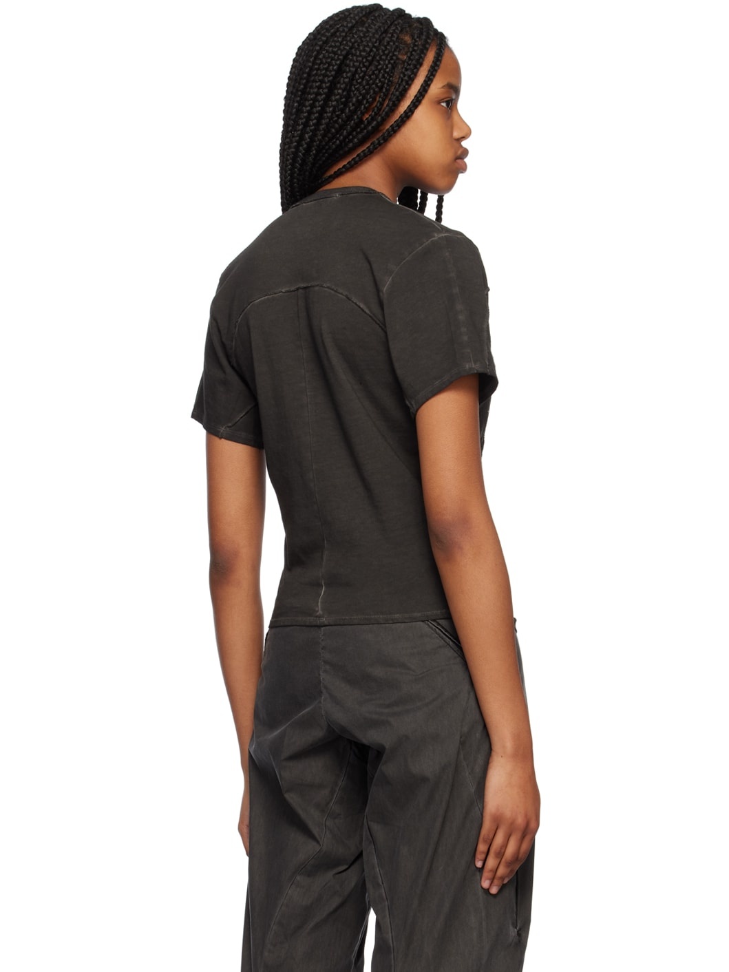 Black Exposed Seam T-Shirt - 3