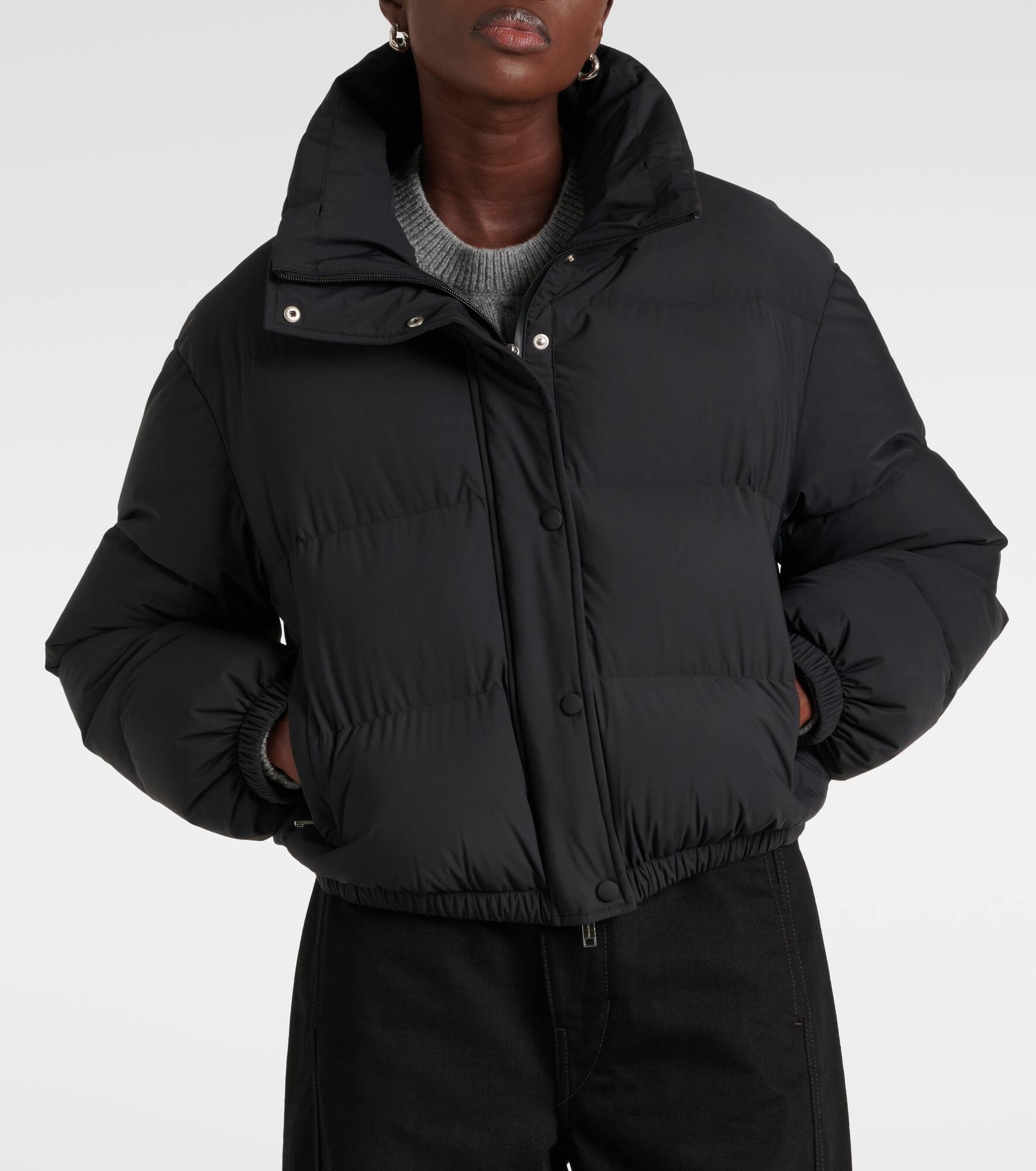 Shearling-trimmed down jacket - 5