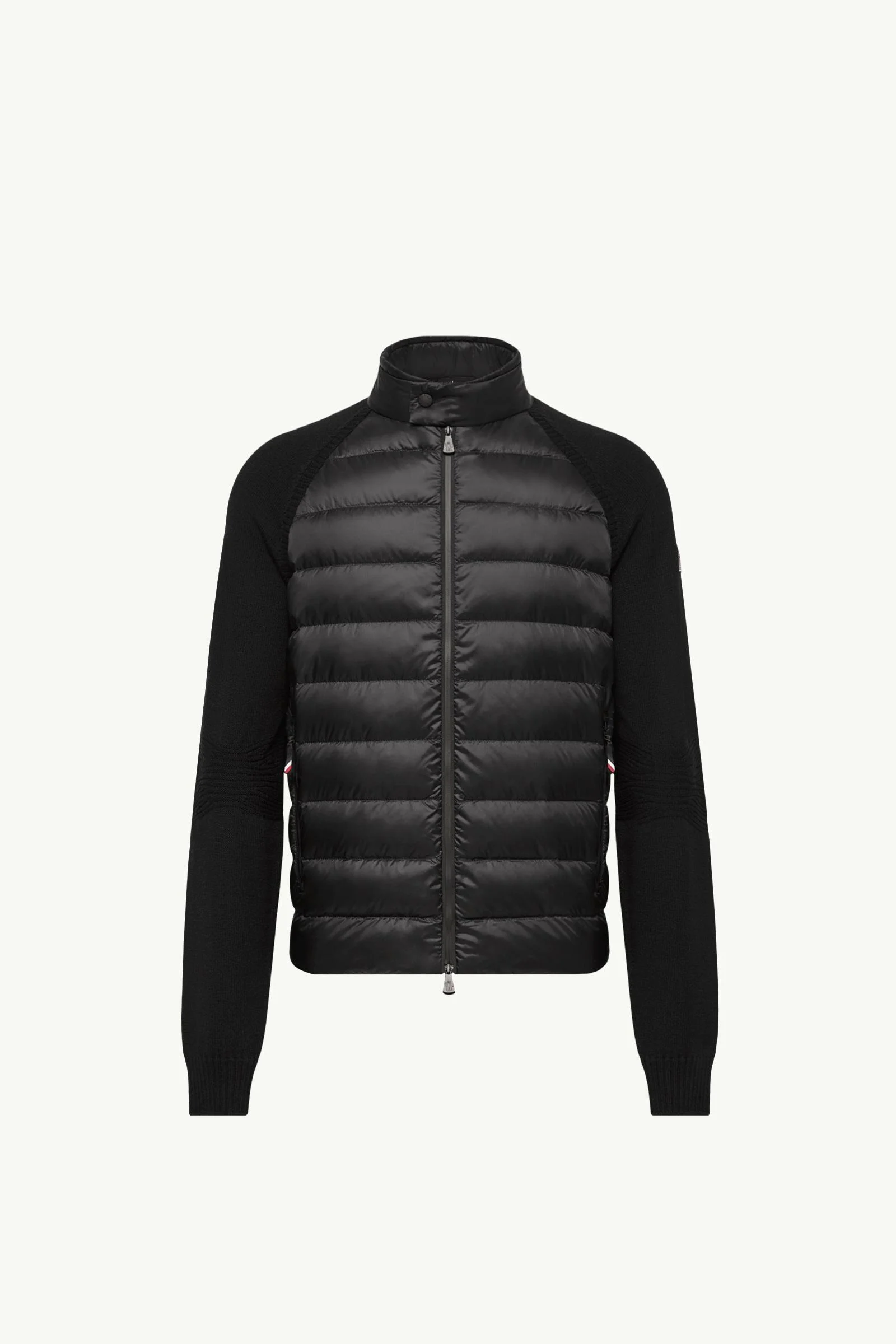 Wool Blend Padded Zip-Up Cardigan - 1