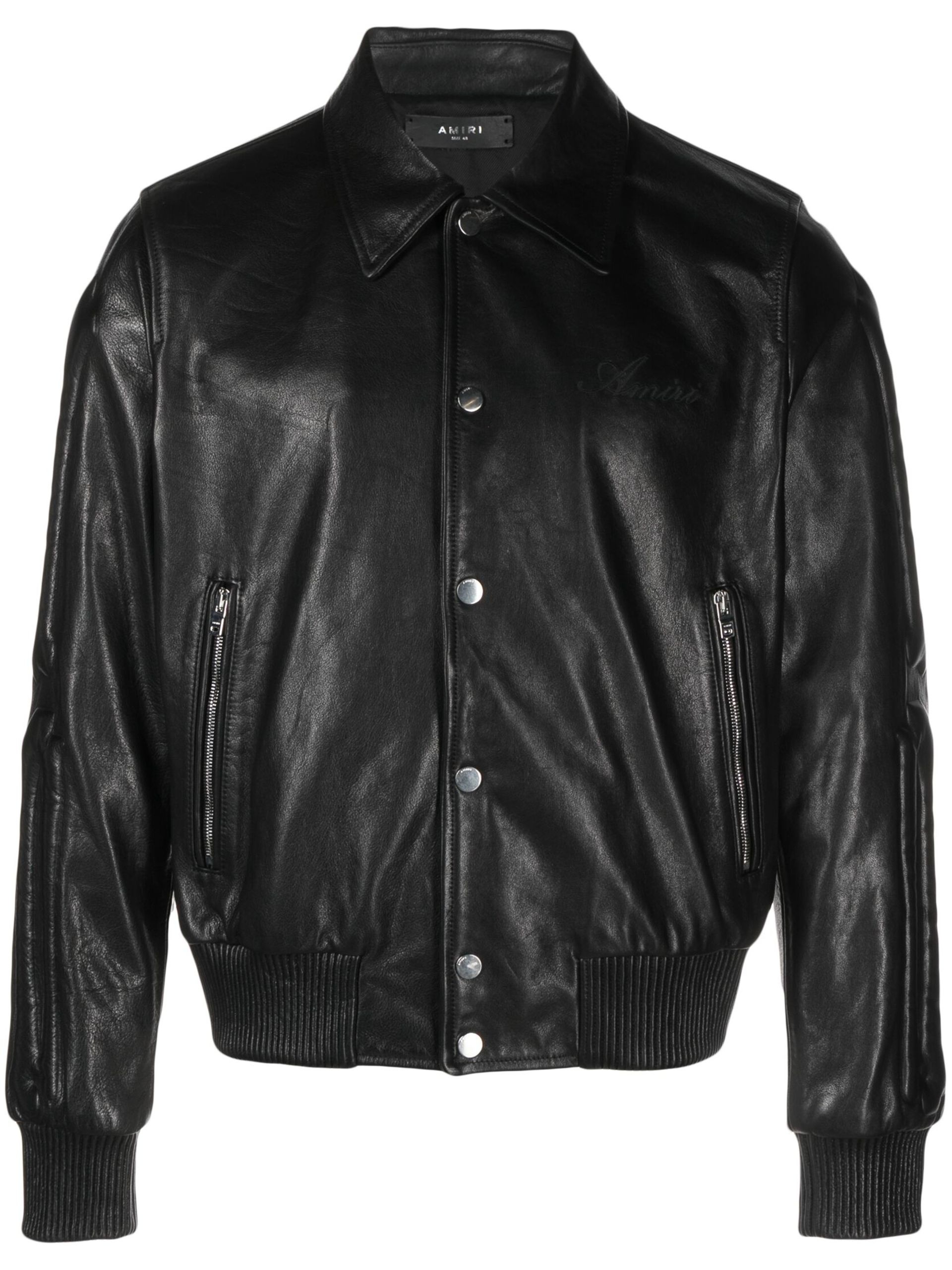 X Browns black bones leather bomber jacket - 1