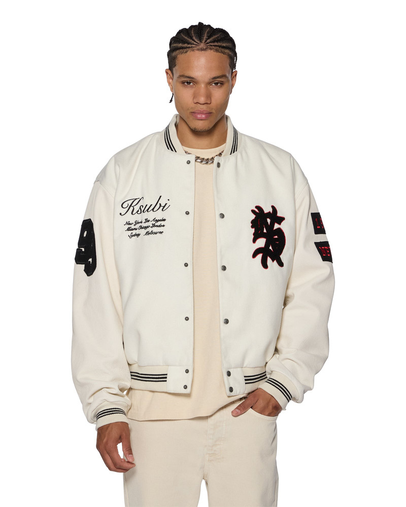 PLAYOFF VARSITY JACKET ECRU 5