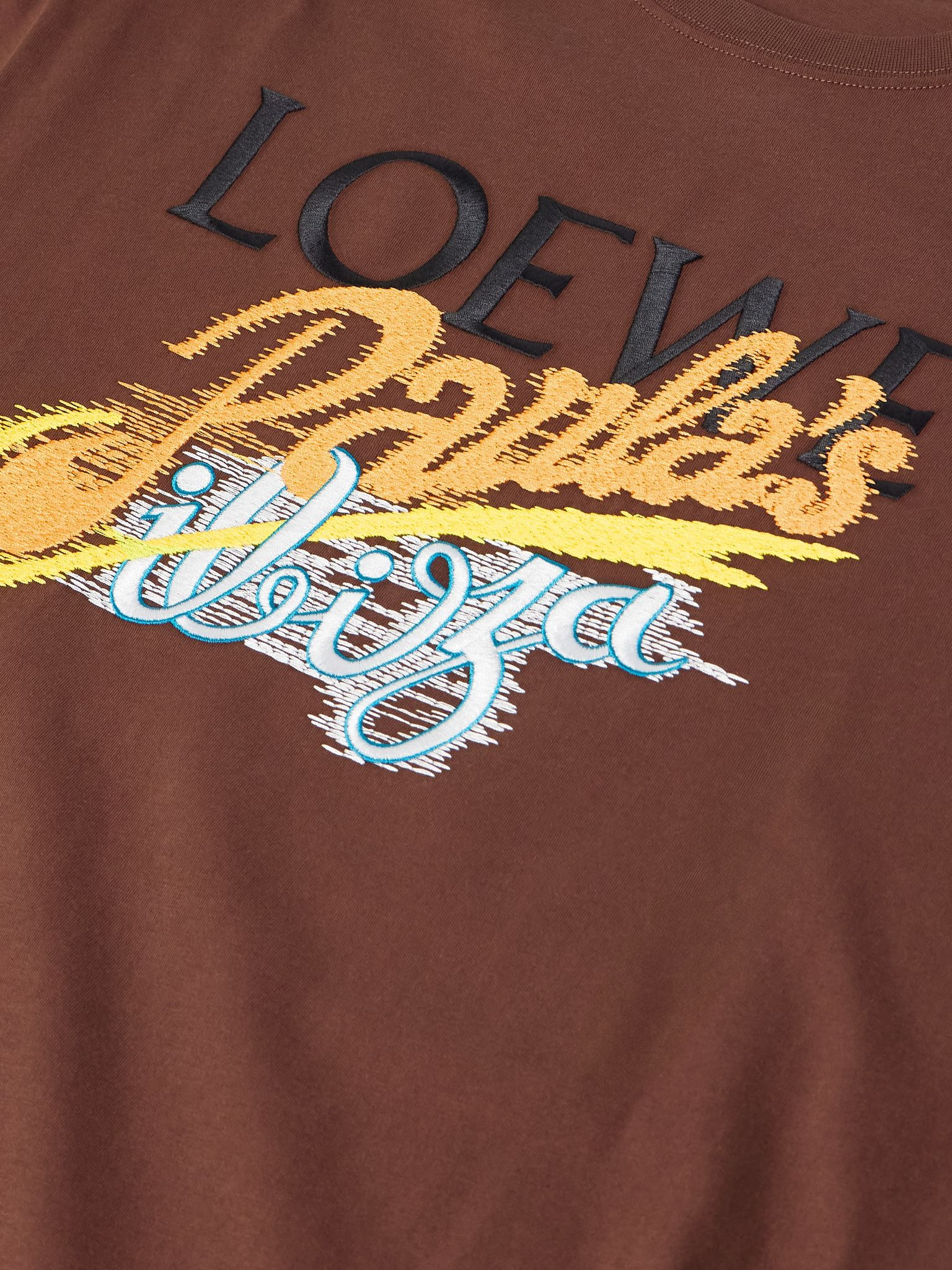 + Paula's Ibiza Logo-Embroidered Cotton-Jersey T-Shirt Brown - 4