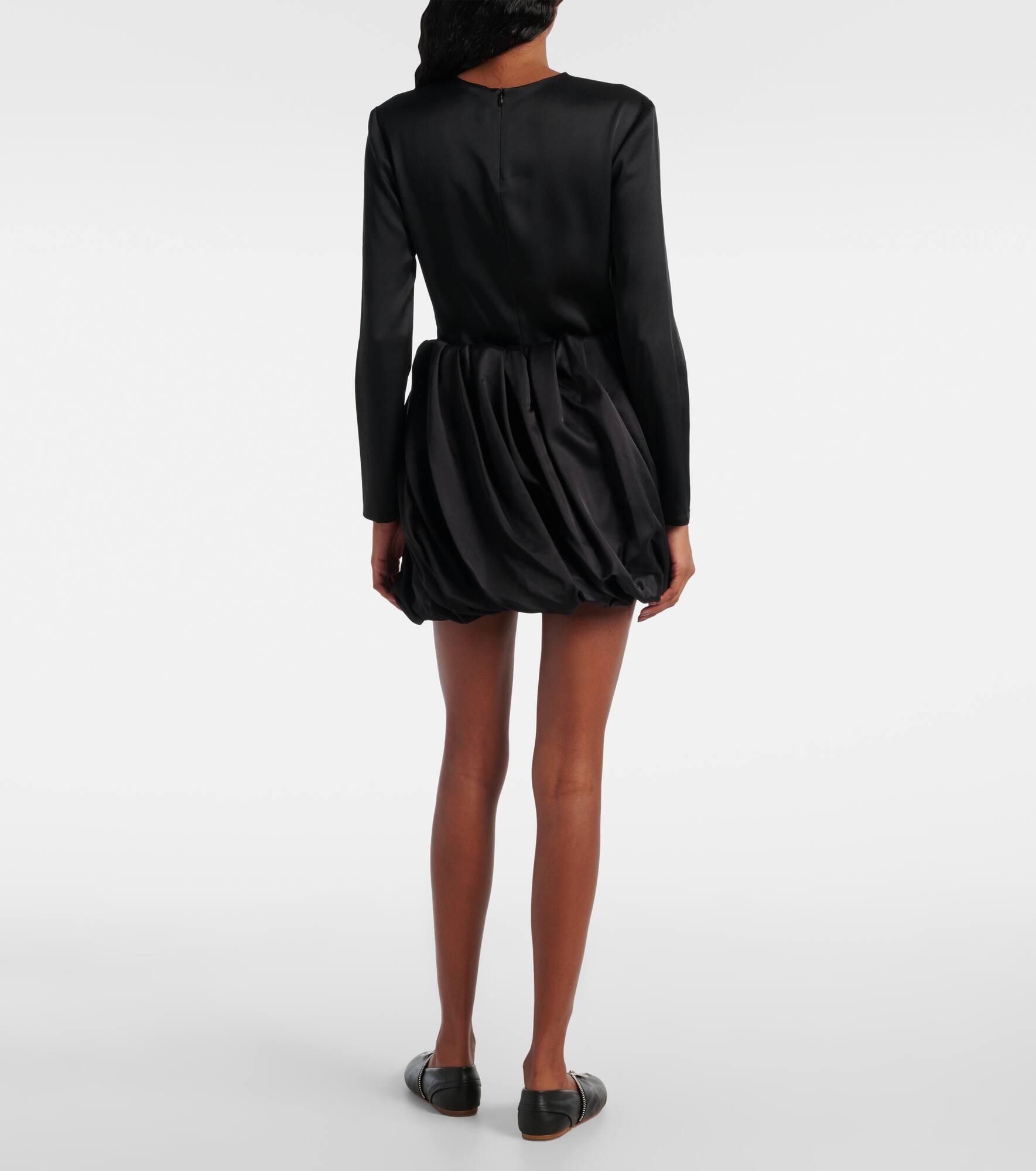 Pleated satin miniskirt - 3