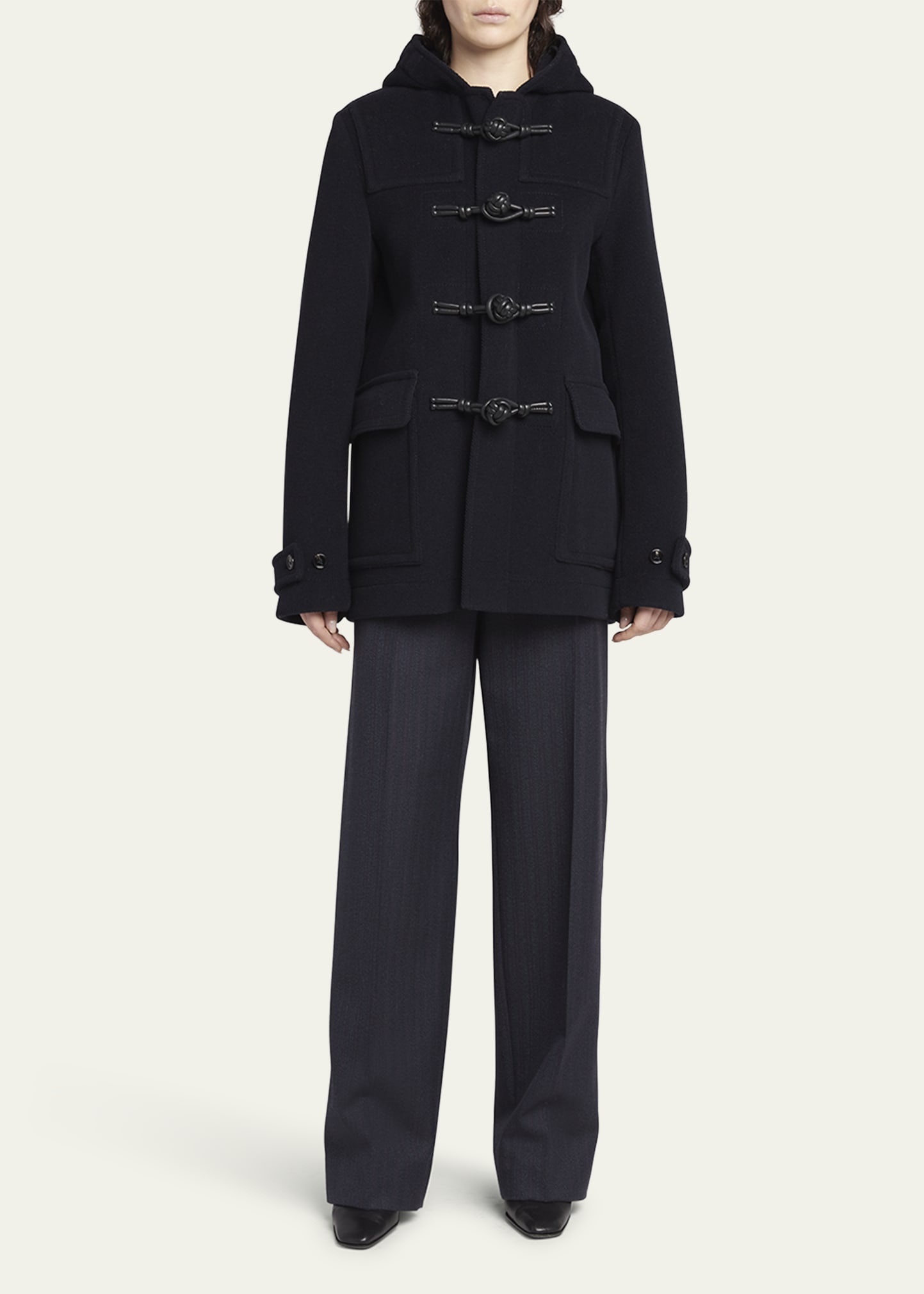 Knotted Wool Hood Coat - 2