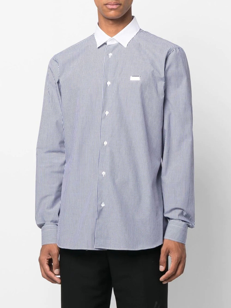 logo-print striped cotton shirt 3