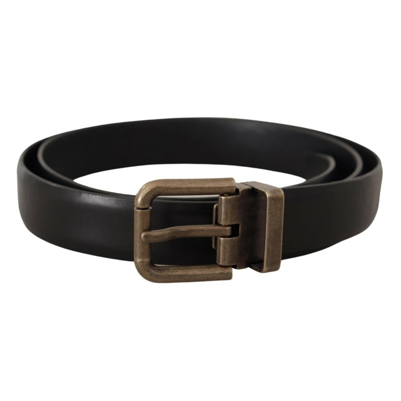 Dolce & Gabbana BLACK CALF LEATHER BOX BUCKLE BELT outlook