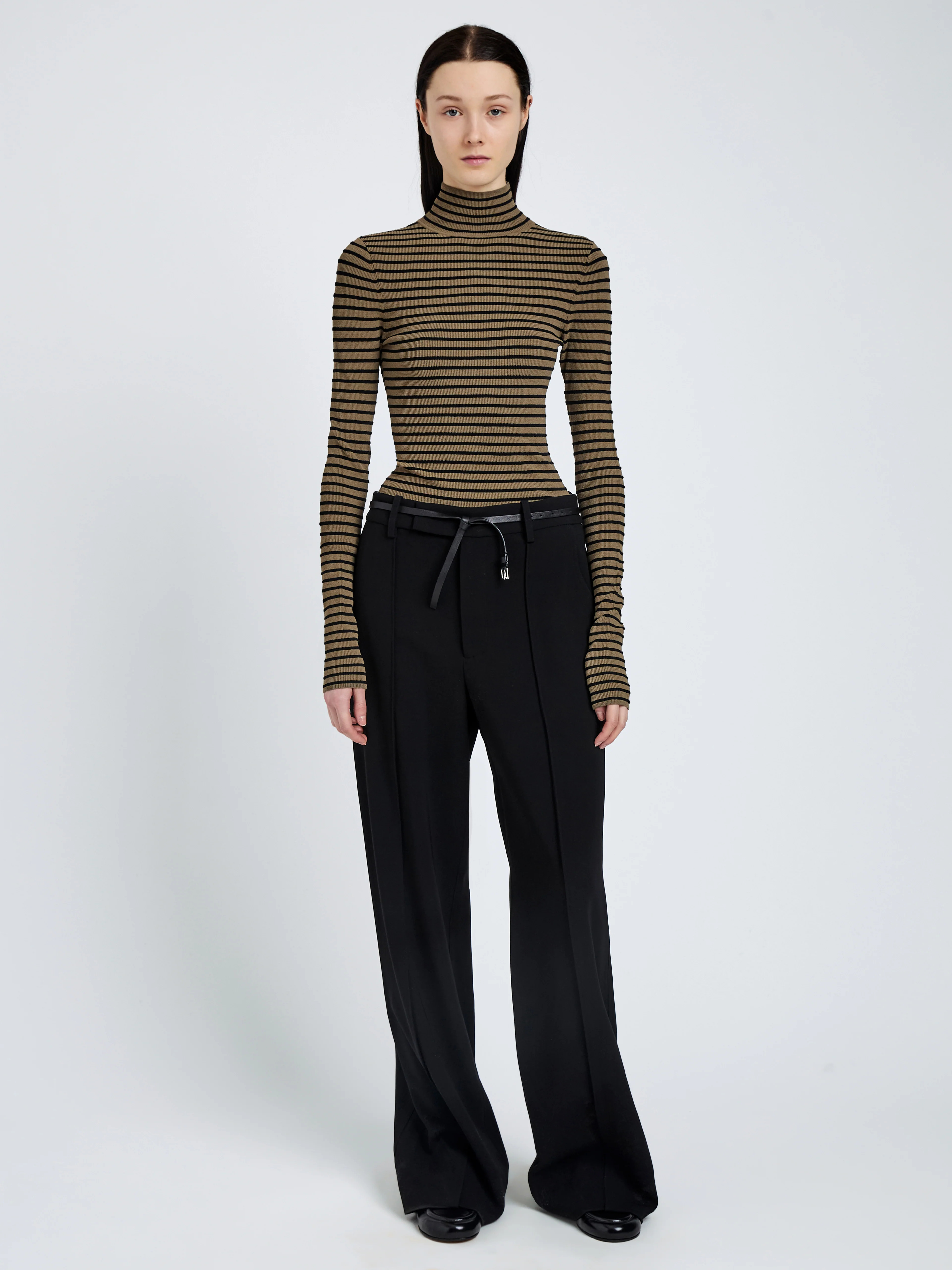 Didi Top in Matte Viscose Velvet Stripe - 3