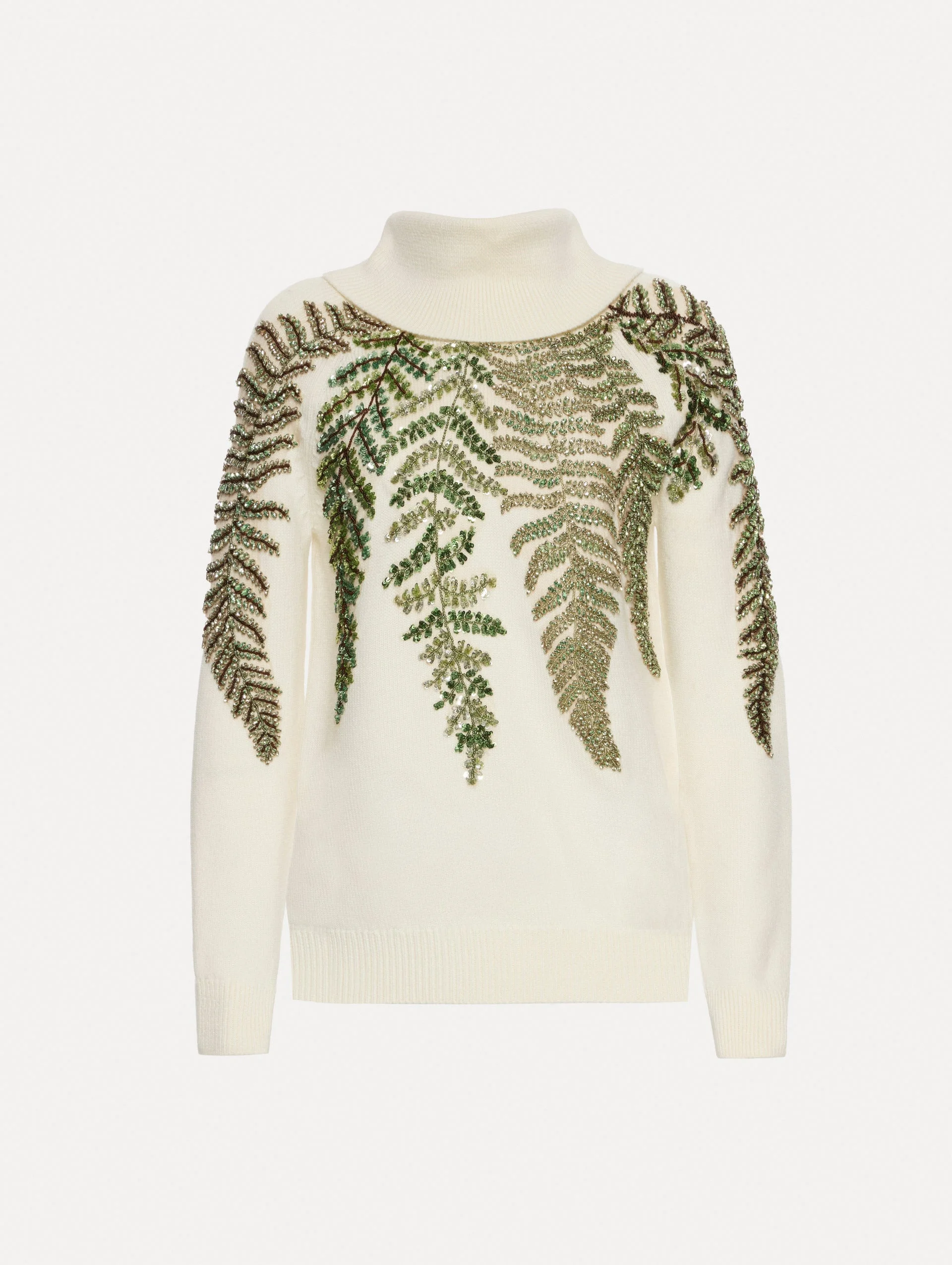 FERN CRYSTAL EMBROIDERED TURTLENECK - 1