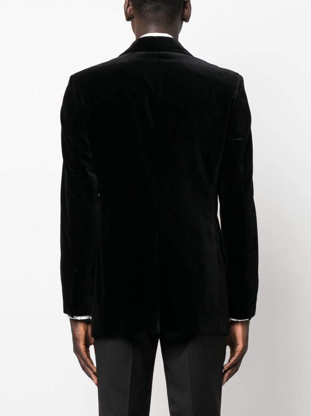 velvet single-breasted blazer - 4