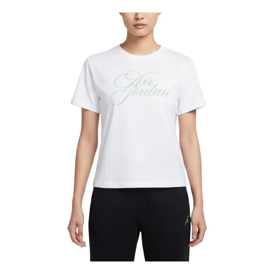 (WMNS) Air Jordan Flight Shorthand Graphic T-Shirts Asia Sizing 'White' IW1597-100 - 1