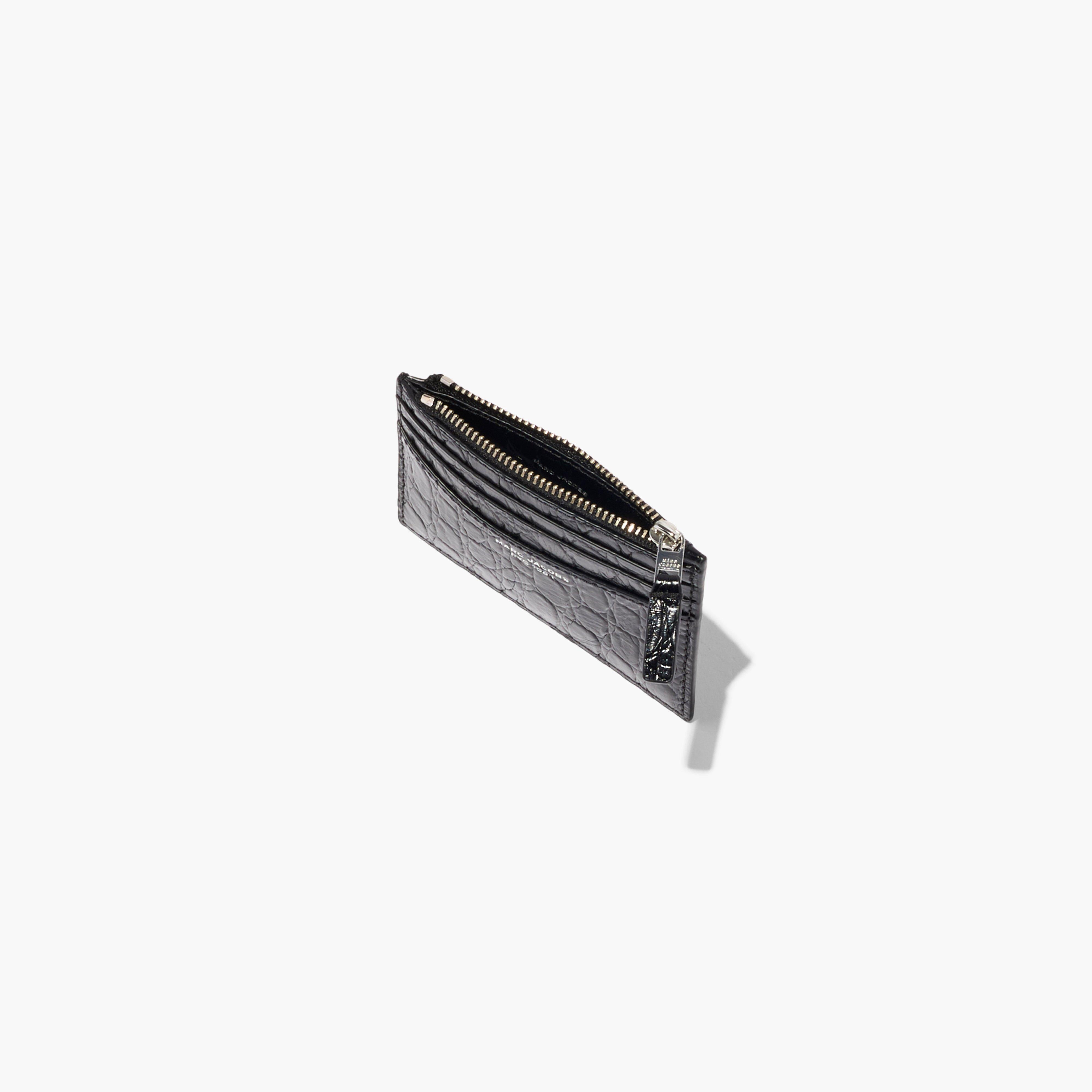 THE SLIM 84 CROC-EMBOSSED ZIP CARD CASE - 4