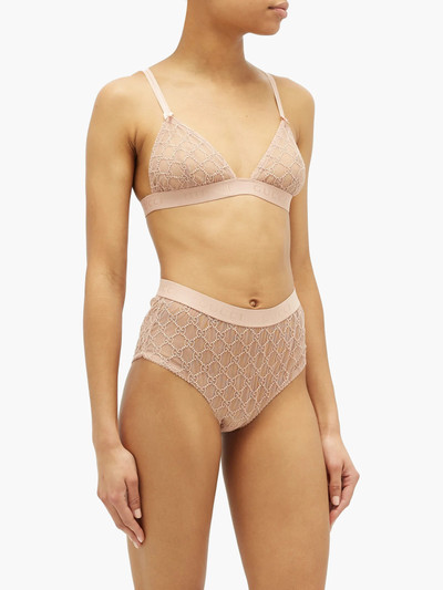 GUCCI GG-jacquard tulle bra and high-rise briefs outlook