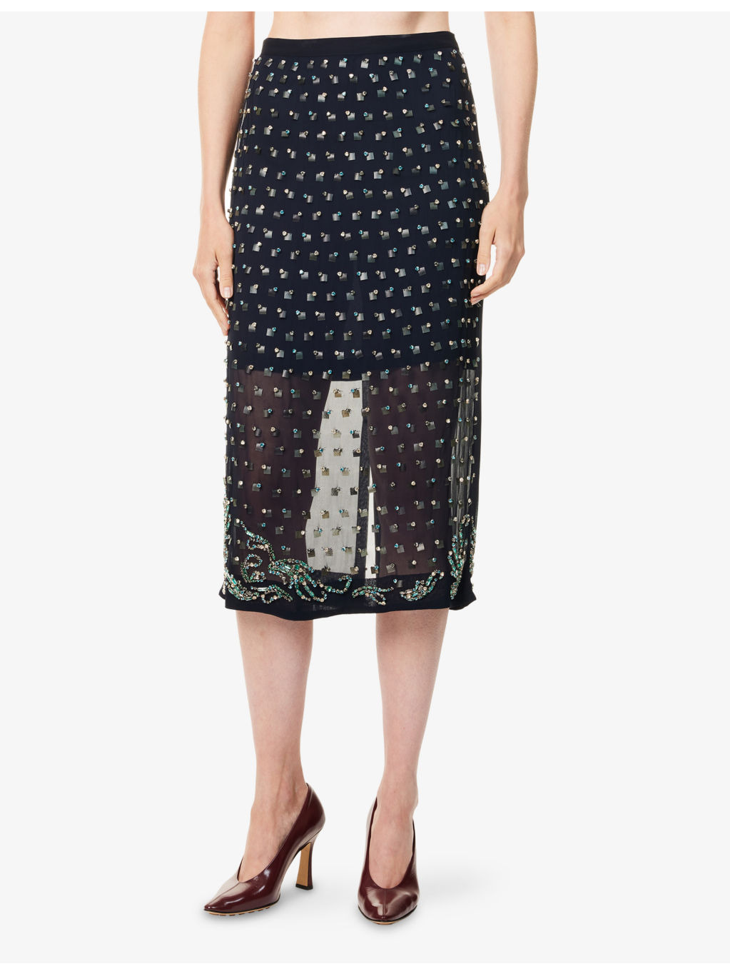 Sokna Embellished Woven Skirt - 3
