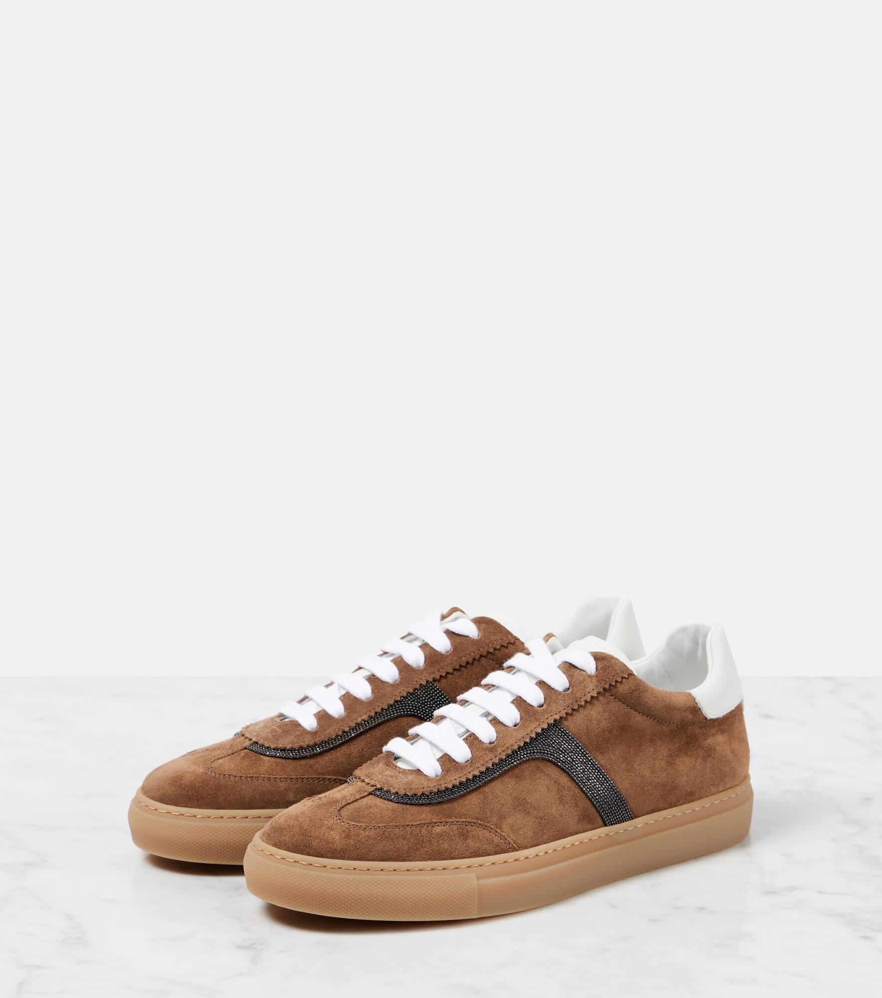 Embellished suede sneakers - 4