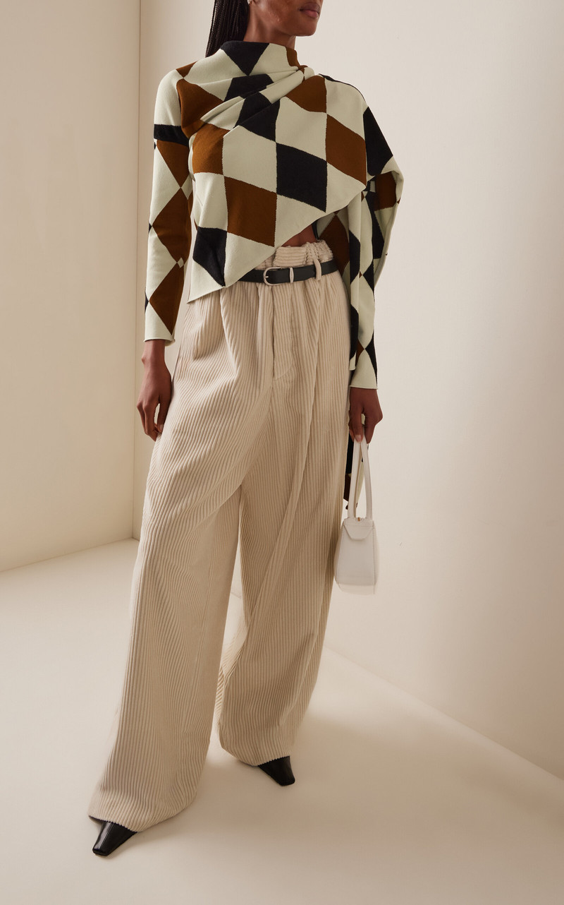 Proenza Schouler Lidie Oversized Cotton Corduroy Pants off-white outlook
