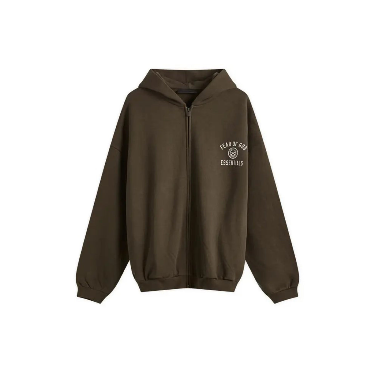 HEAVY FLEECE FULL-ZIP HOODIE (BROWN) - 1