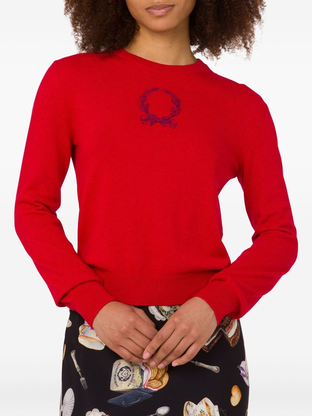 Laurel Crown embellished logo sweater - 3