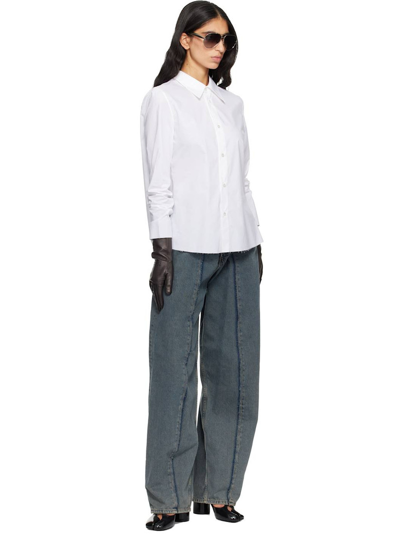 MM6 Maison Margiela White Cotton Poplin Shirt outlook