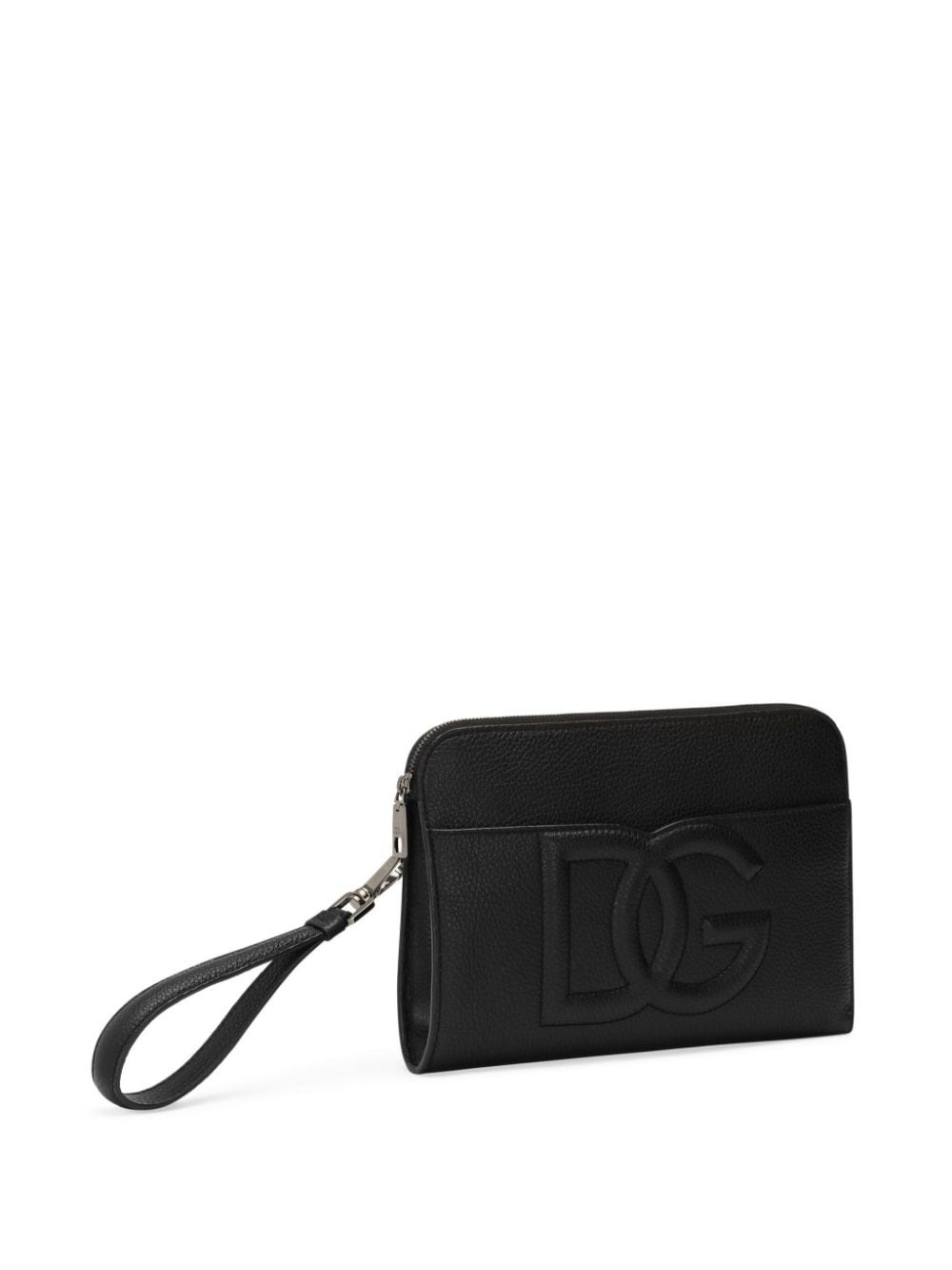 DG-embossed leather clutch bag - 3