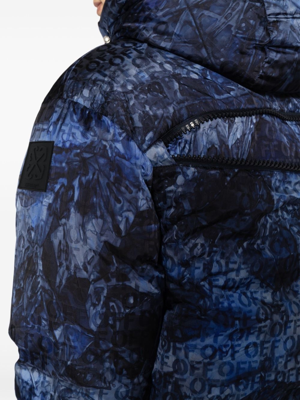 logo-jacquard padded jacket - 5