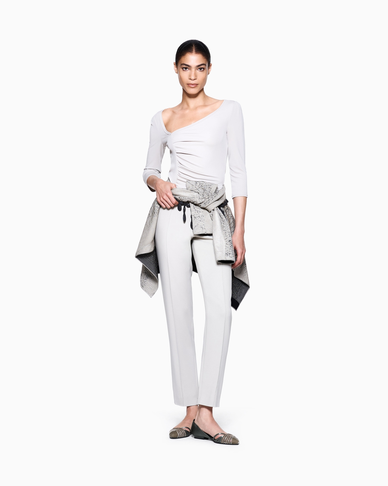 STRAIGHT-LEG TROUSERS IN VISCOSE CADY - 2