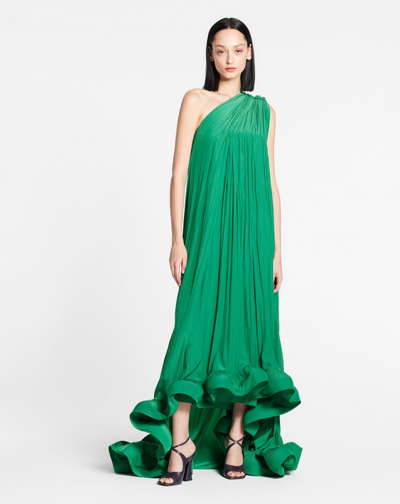 LONG CHARMEUSE TRIBUTE DRESS - 2