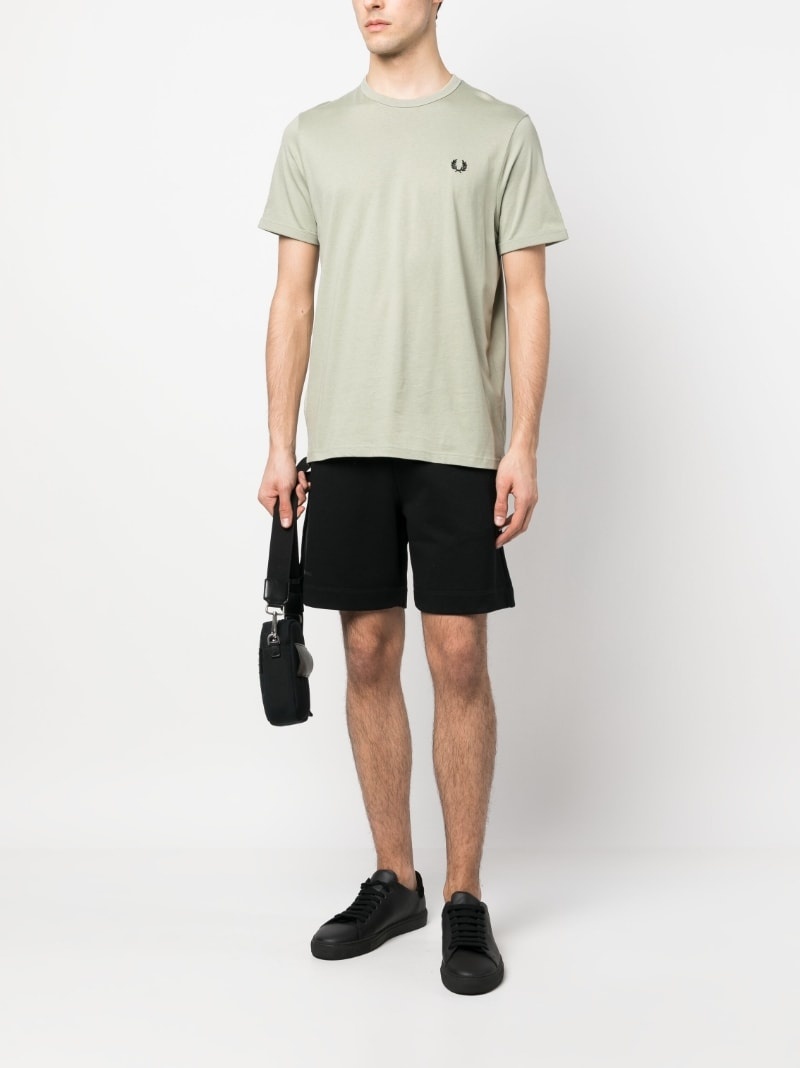 logo-print cotton track shorts - 2