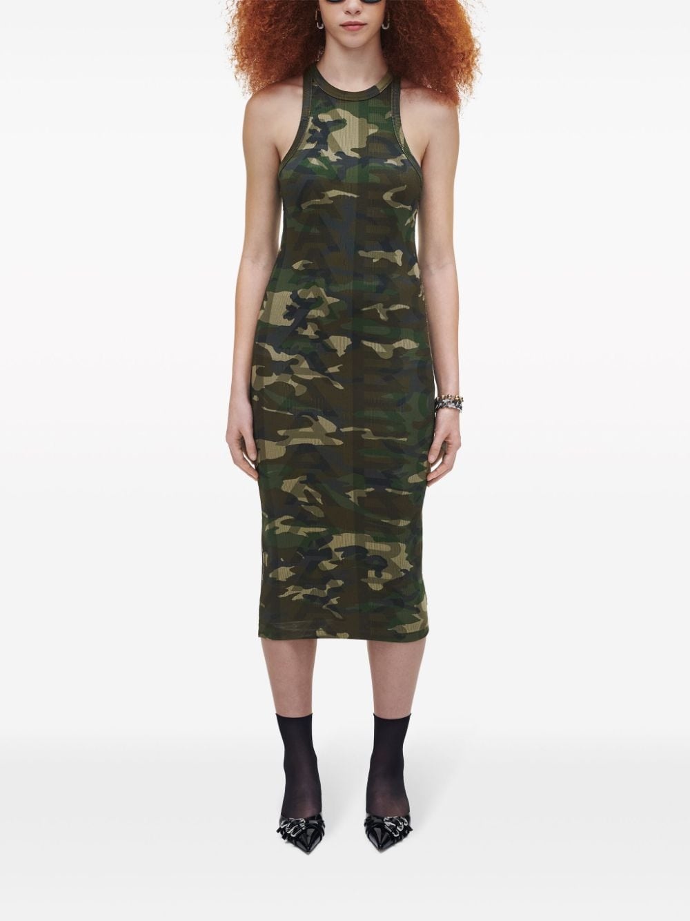 camouflage-print ribbed dress - 2
