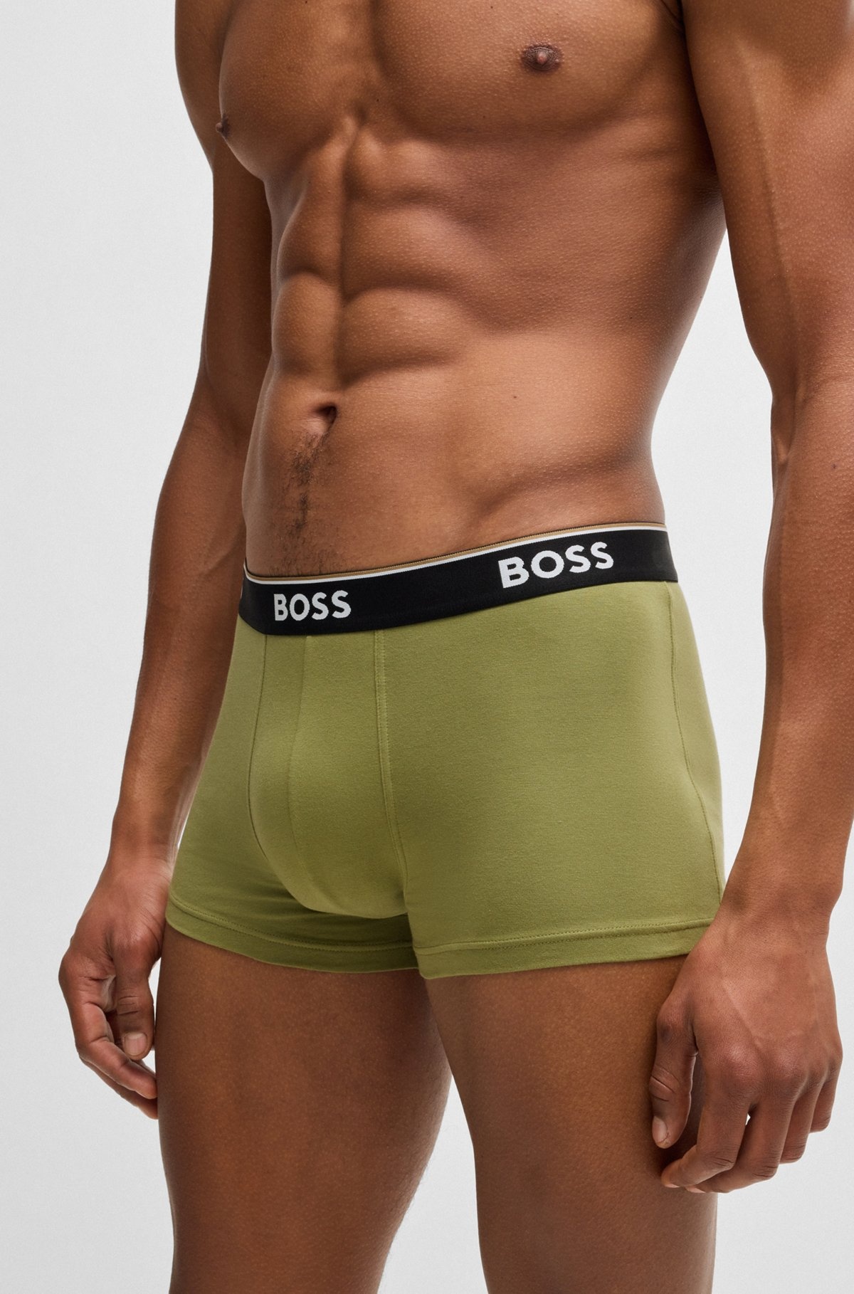 THREE-PACK OF STRETCH-COTTON TRUNKS WITH LOGO WAISTBANDS - 4