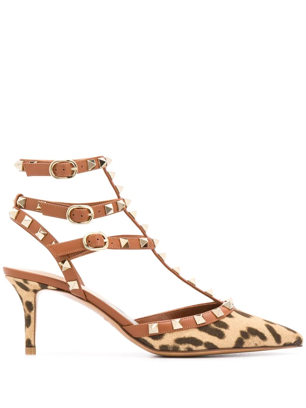 Rockstud leopard-print sandals - 1