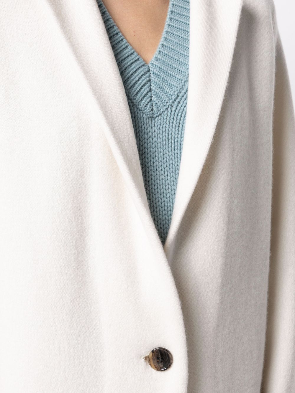 knitted single-breasted coat - 5