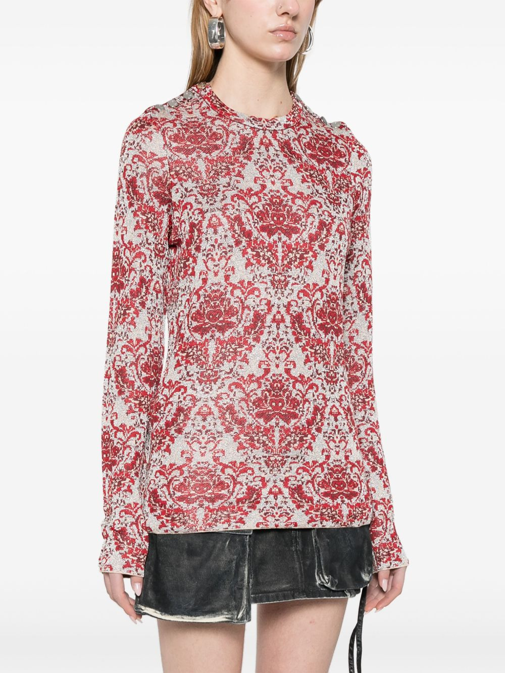 paisley-jacquard top - 3