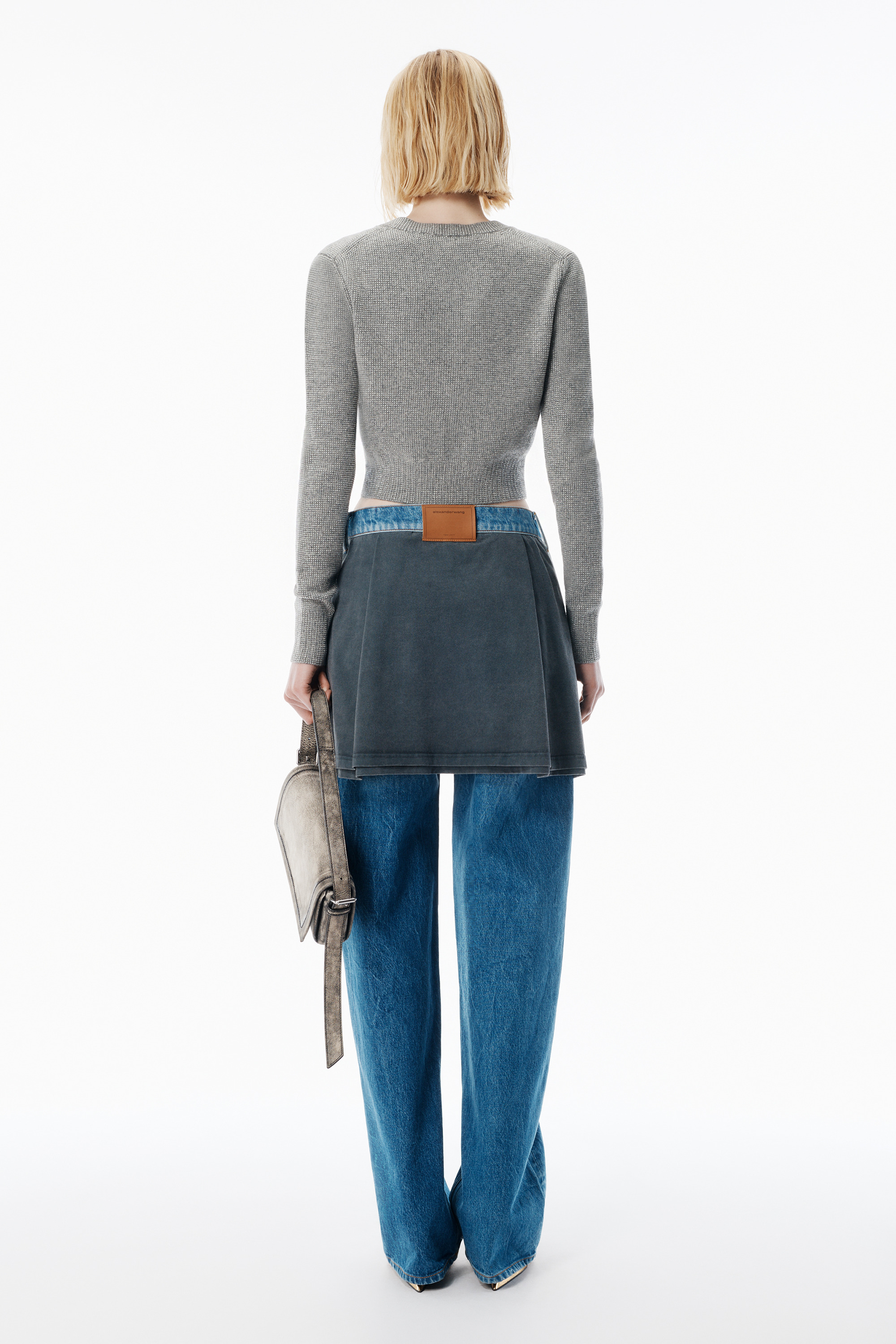 Grey Wool-Blend Hotfix Cardigan - 4