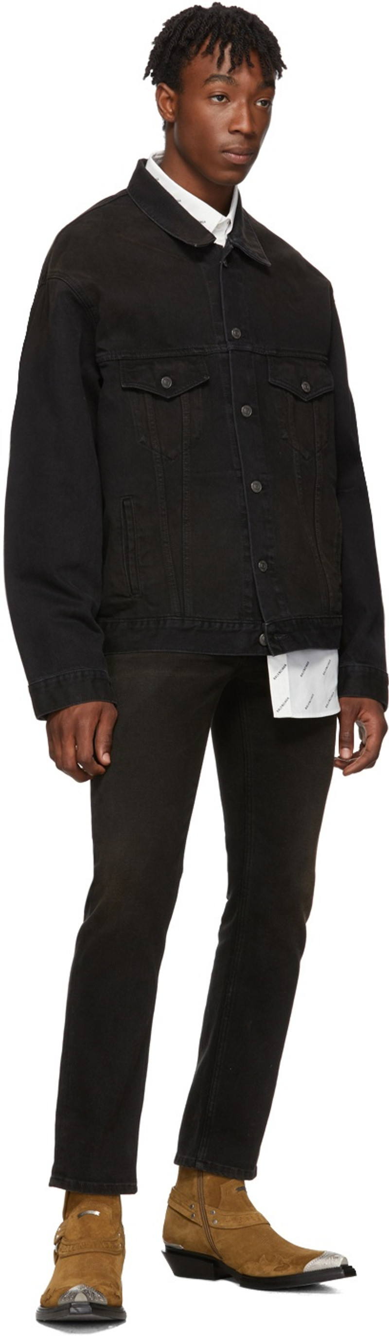 White & Black Allover Logo Shirt 5