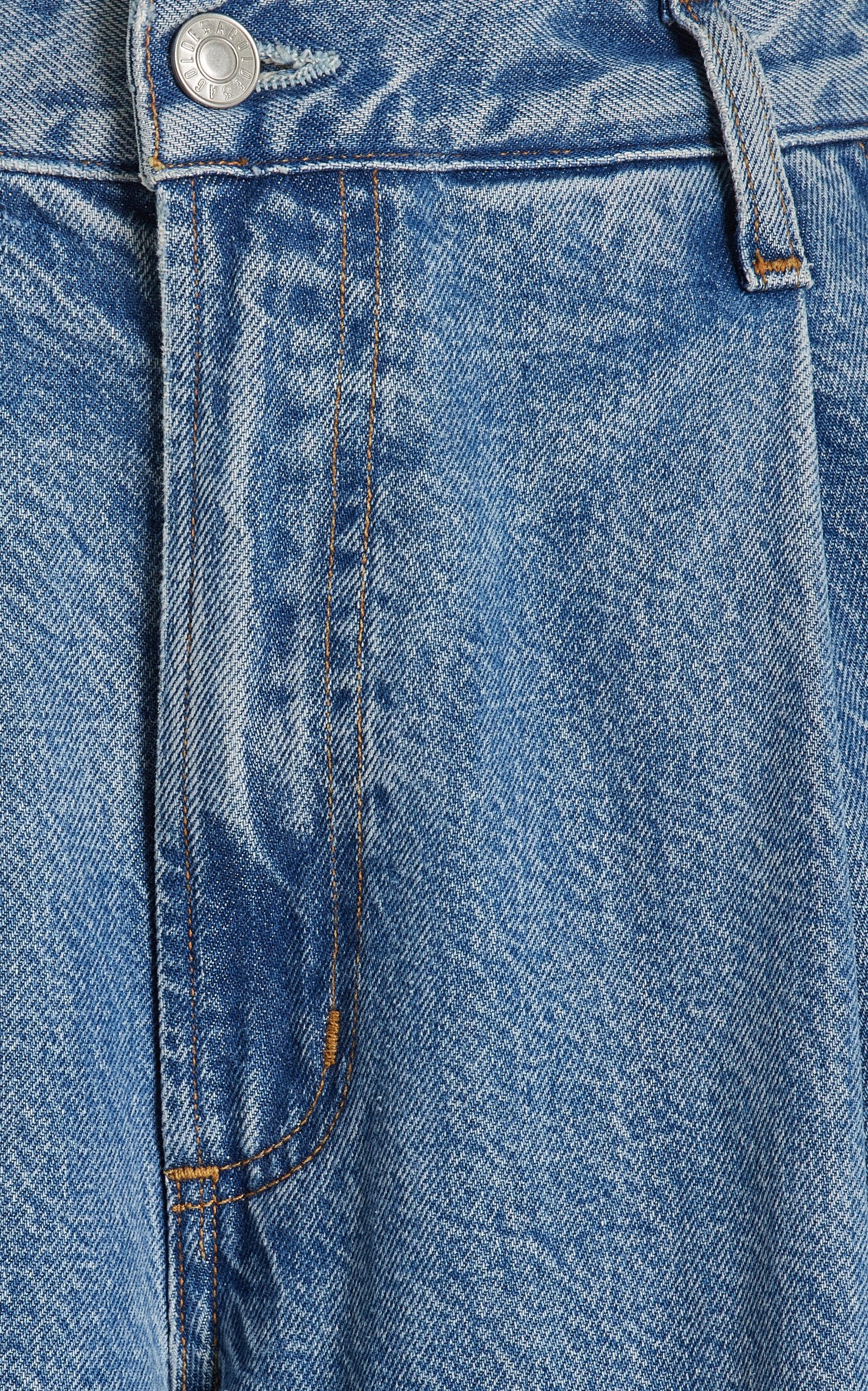Ellis Pleated Denim Wide-Leg Trousers medium wash - 5