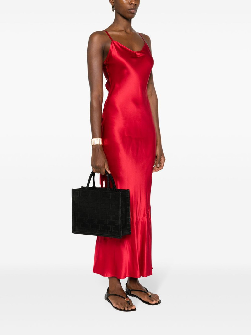 ELISABETTA FRANCHI logo-jacquard tote bag outlook