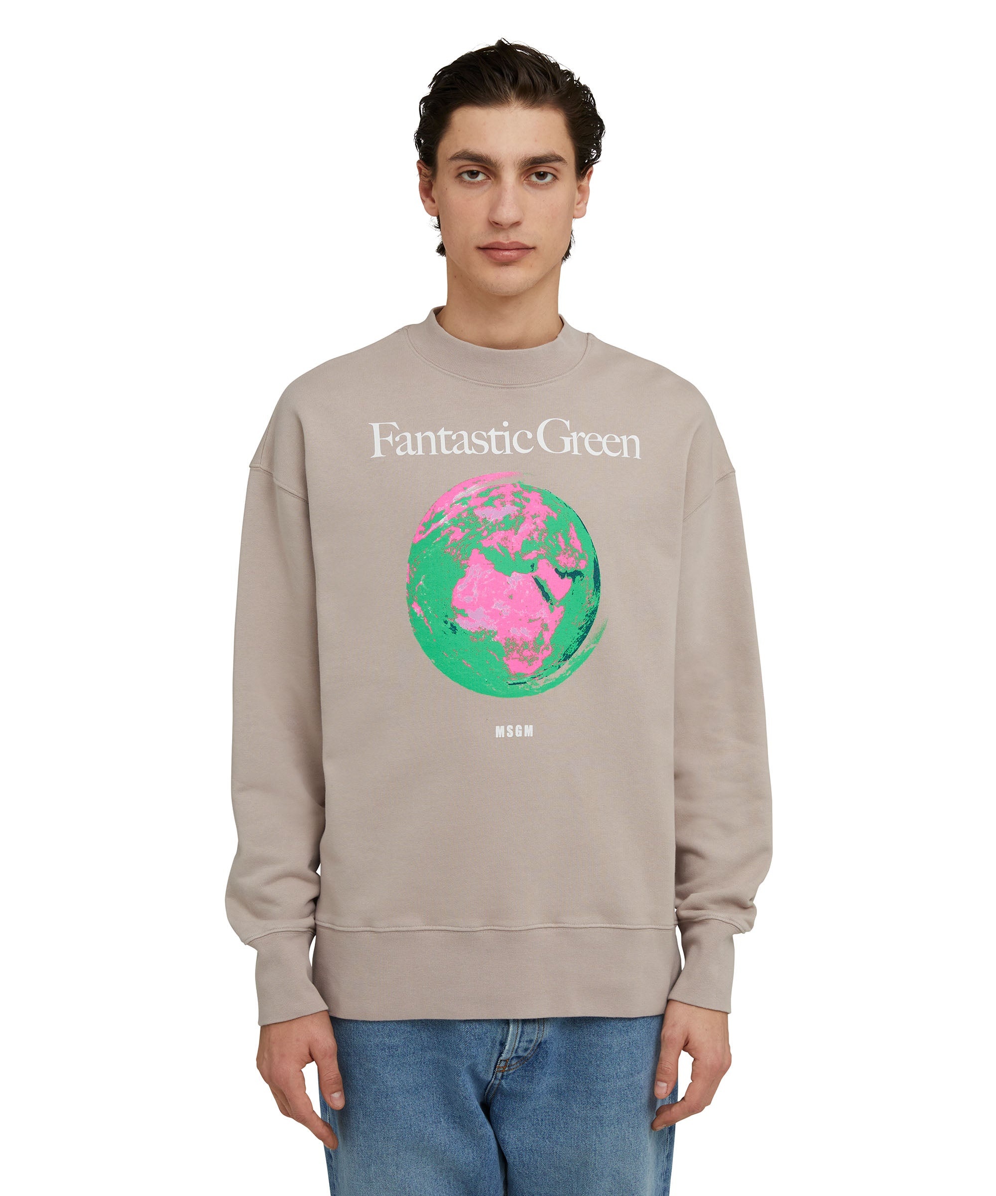 Organic cotton crewneck sweatshirt from the MSGM Fantastic Green Capsule - 2