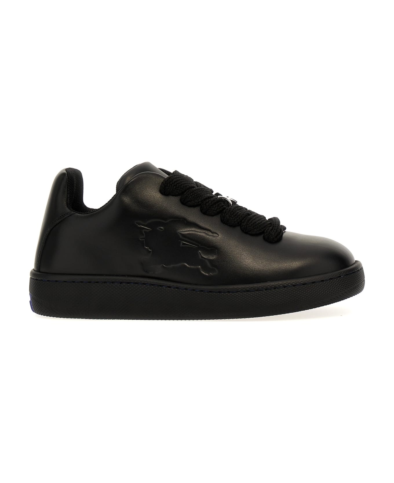 スニーカー BURBERRY LEATHER SNEAKERS Burberry Box logo-embossed Leather Sneakers | Black