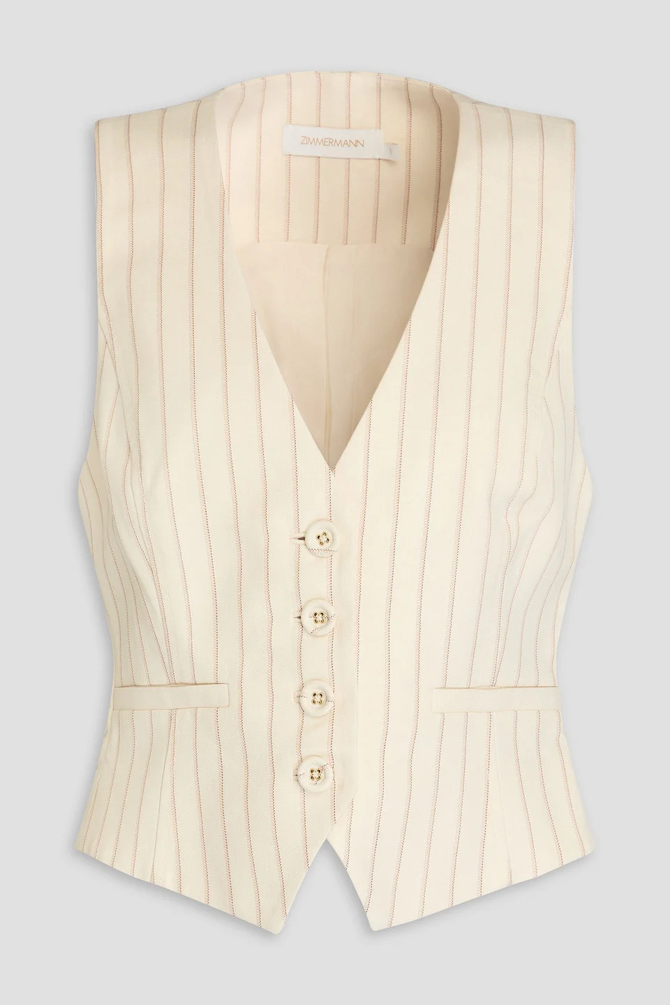 Pinstriped twill vest - 1