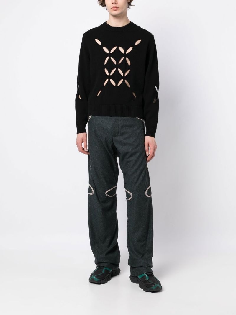 contrast lining straight-leg pants - 2
