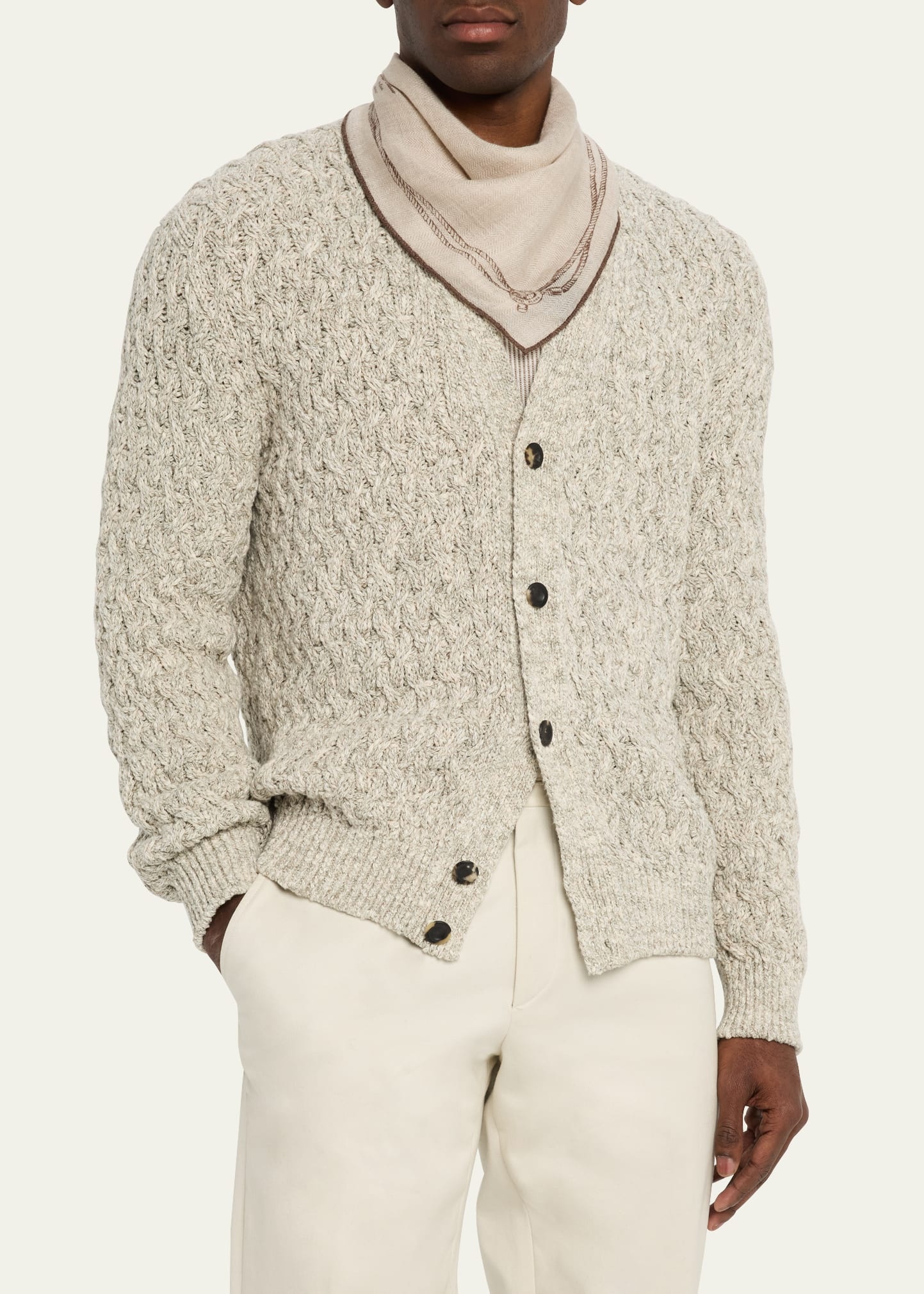 Men's Alare Cashmere and Silk Foulard - 3
