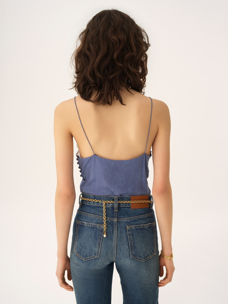 CAMISOLE TOP IN SILK JACQUARD & LACE 4