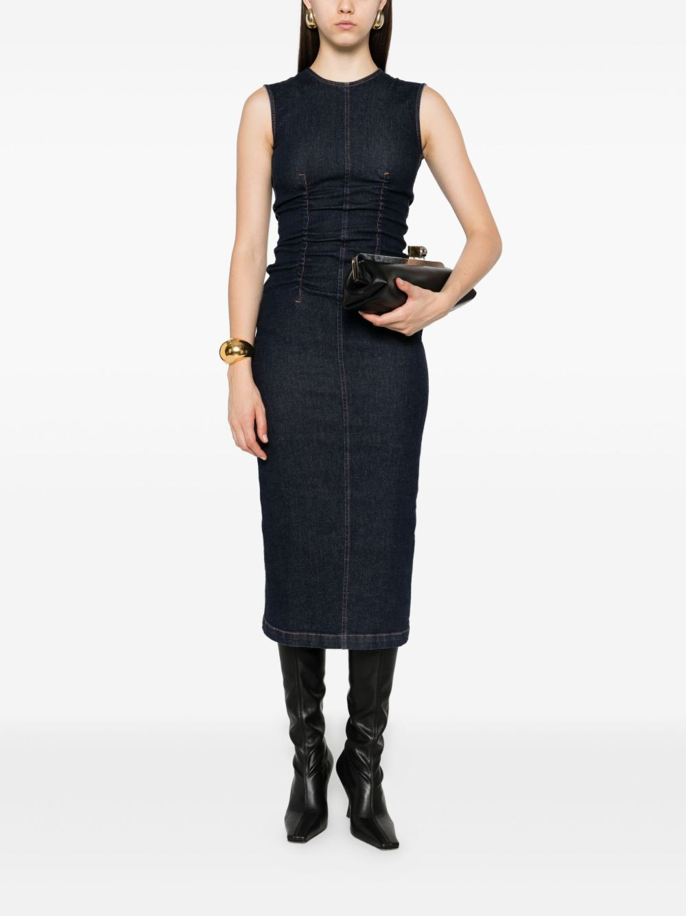 denim midi dress - 2