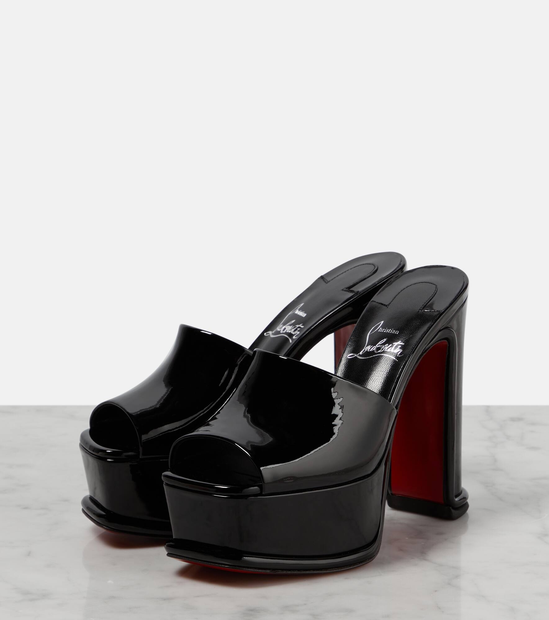 Amali patent leather platform mules - 5