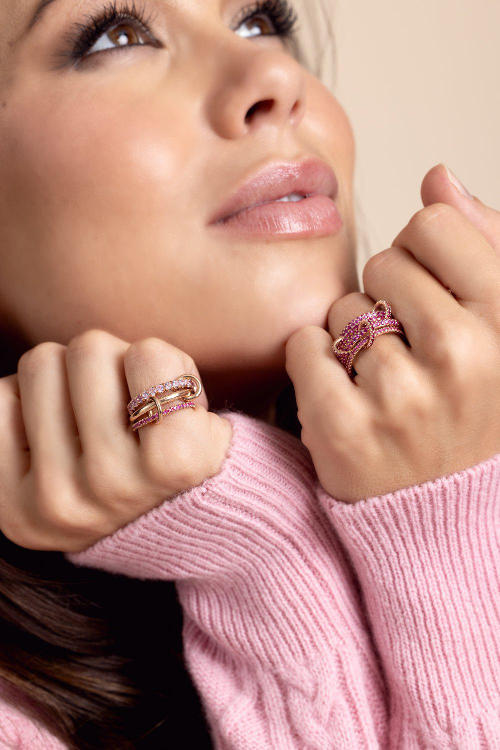 Norah Three Link Ring - Rose Gold - 6